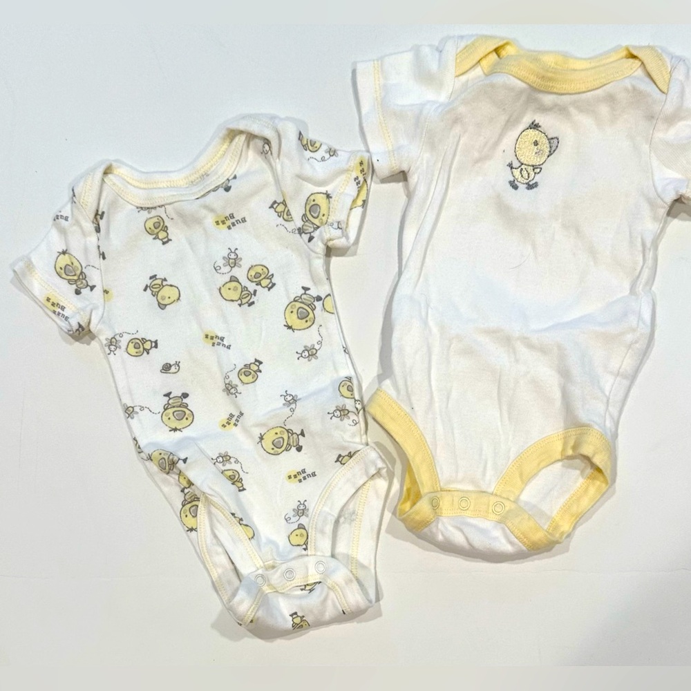 0-3 Months Koala Baby Yellow, White and Gray Onsies